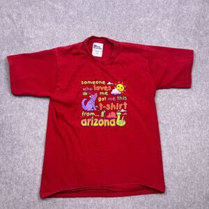 Vintage Pro Player Arizona Graphic T-Shirt Boys (10-12) Red Cotton